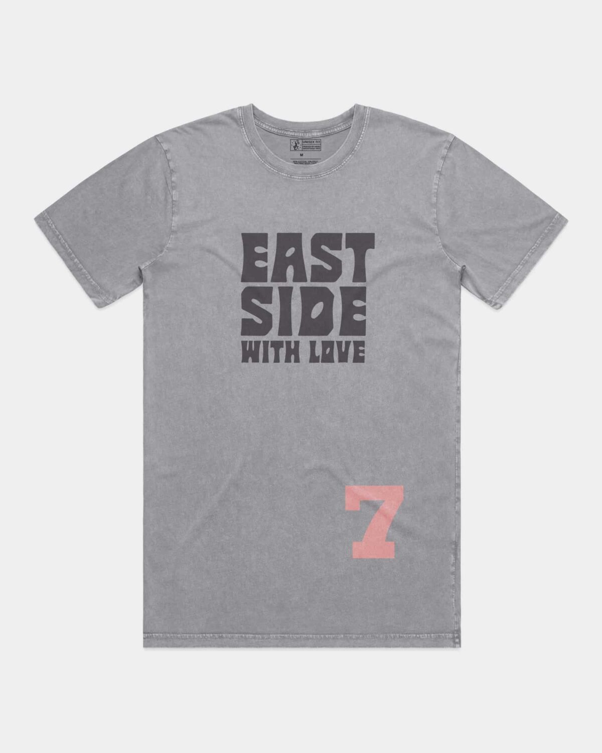 Hand printed custom tee for Jabee's East Side collection.